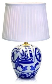 Modro-biela stolová lampa Markslöjd Goteborg, výška 48 cm