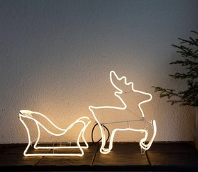POLAR LED vianočný dekoračný doplnok so sobom a sánkami NEOLED, 25,8W