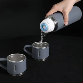 Termoska 500 ml s 3 šálkami HOT&COLD, béžová