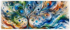 Obraz – Farebný energetický strom (120x50 cm)