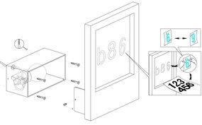 Eglo 98143 - Domové číslo MONTEROS 1xE27/28W/230V IP44 biela