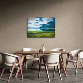 Obraz jazera s horami (70x50 cm)