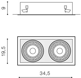Azzardo AZ2875 - Podhľadové svietidlo NOVA 2xGU10-ES111/50W/230V