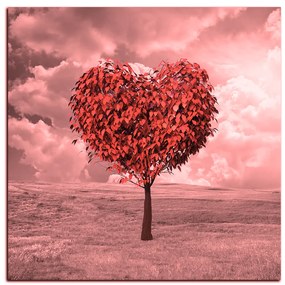 Obraz na plátne - Srdce v tvare stromu - štvorec 3106QA (50x50 cm)