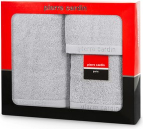 BAVLNENÝ UTERÁK PIERRE CARDIN EVI SADA 3KS 30X50 CM, 50X90 CM, 70X140 CM STRIEBORNÁ