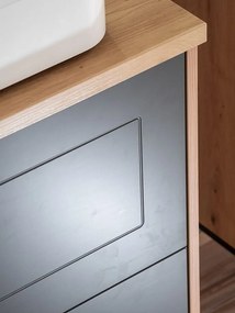 Závěsná skříňka Madera se zápustným umyvadlem 60 cm grafitová/dub artisan