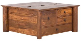 furniture-nabytek.cz - Masívny konferenčný stolík Merlin III z palisandru, lakovaný, hnedý – 95×95×45 cm