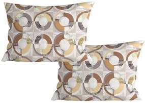 Sada 2 ks dekoračných obliečok na vankúš z mikrovlákna CIRELLO 50x70 cm, hnedo-sivá