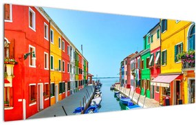Obraz - Ostrov Burano, Benátky, Taliansko (120x50 cm)
