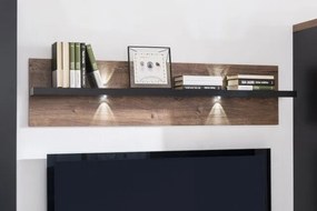 Obývacia stena Boston, čierna/dub ribbeck, s osvetlením