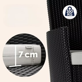 InternetovaZahrada Záhradná ratanová zostava Berlin 1+6 - čierna