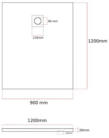 Erga Oldaf, SMC obdĺžniková sprchová vanička 120 x 90 cm, biela matná, ERG-GMA-OL-90120