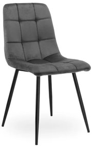 Jedálenská stolička DENVER zamatová, čierna / grafitová
