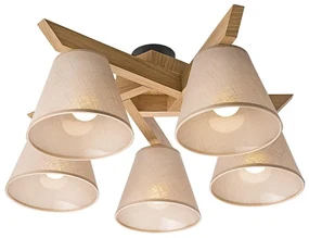 Lamkur Prisadený luster ANTONIO 5xE14/40W/230V dub LA40349