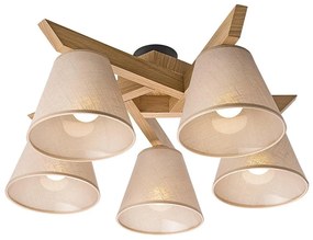 Prisadený luster ANTONIO 5xE14/40W/230V dub