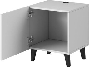 NOČNÉ STOLÍKY 2KS LUCILE S NABÍJAČKOU BIELE