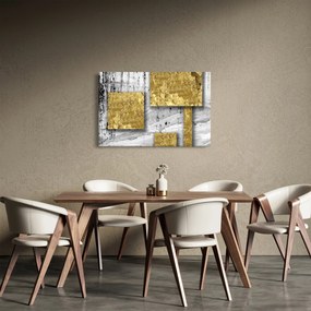 Obraz - Zlaté štvorce N⁰3 (90x60 cm)