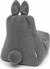 Set 2 detských sedacích vakov Bunny L Lapit sivý + Bag Sako L plyš čierny