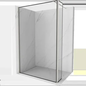 Mexen Kioto sprchová stěna Walk-in 110 x 30 cm, černý vzor, kartáčovaný nikl - 800-110-212-97-70-030