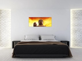 Obraz - Budha s červenožltým pozadím (120x50 cm)
