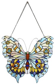 Závesný Tiffany panel motýľ Butterfly Blue - 40*60 cm