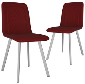 Jedálenské stoličky 2 ks, červené, zamat