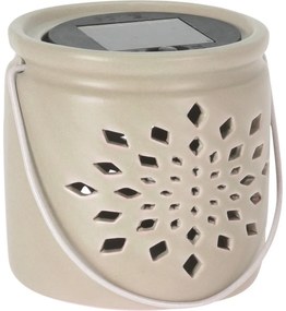 Solárny lampáš Darena ružová, 9,2 x 9 x 11 cm, porcelán