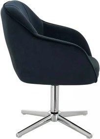 LuxuryForm DESIGN Stolička AVOLA VELUR na striebornom kríži - čierna