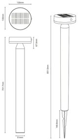Zuma Line PT33613 - LED Solárna lampa CARLI LED/4,5W/2000 mAh IP44 čierna