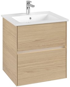 VILLEROY &amp; BOCH Collaro závesná skrinka pod umývadlo, 2 zásuvky, s LED osvetlením, 561 x 480 x 610 mm, Nordic Oak, C142B0VJ