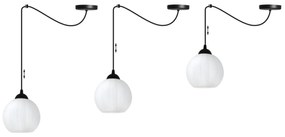 Závesné svietidlo Costa Spider, 1x biele sklenené tienidlo, b