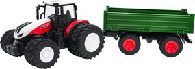 Ramiz Červený RC traktor so zeleným návesom na diaľkové ovládanie