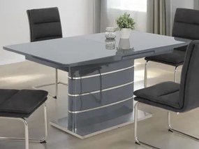 Rozkladací jedálenský stôl Sandra 160x90 cm, šedý lesk%