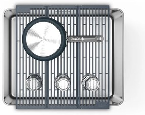 Sivá nastaviteľná plastová odkvapkávacia mriežka na drez 43x13 cm Platform – Joseph Joseph