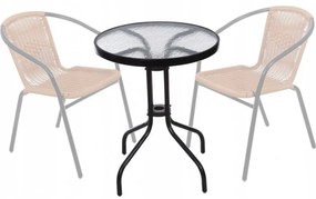 Okrúhly záhradný stôl 60 cm sklenený
