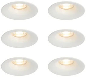 Sada 6 vstavaných bodových svetiel bielych GU10 50 mm - Gijs