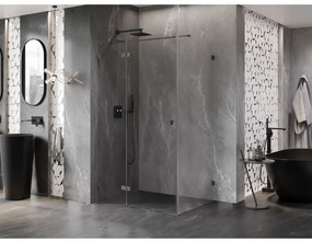 Mexen Lunar T, sklápací sprchový kút ľavý 130 x 100 cm, 8mm číre sklo, profil grafit brúsený, 834T-130-100-66-00-L