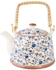 Kanvička so sitkom modré kvietky - Ø 18*14*12 cm / 0,7L