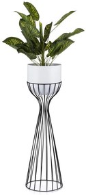 Kovový kvetináč LOFT 68x20 cm čierna/biela