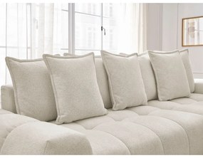 Biela ženilková rozkladacia/s úložným priestorom rohová pohovka (pravý roh/s leňoškou) Everest – Bobochic Paris