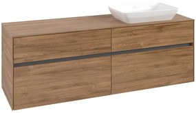 VILLEROY &amp; BOCH Collaro závesná skrinka pod umývadlo na dosku (umývadlo vpravo), 4 zásuvky, 1600 x 500 x 548 mm, Oak Kansas, C12200RH