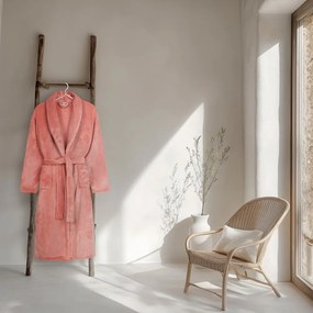 Ružový župan z mikroplyšu veľkosť XL/XXL Polyvelvet – Good Morning
