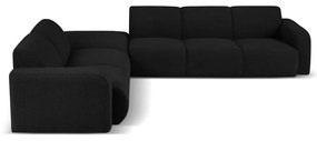 Čierna rohová pohovka z textílie bouclé (ľavý roh) Molino – Micadoni Home