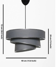 Závesné svietidlo v antracitovo-striebornej farbe s textilným tienidlom ø 40 cm Couper – Opviq lights