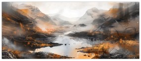 Obraz - Maľba horskej krajiny (120x50 cm)