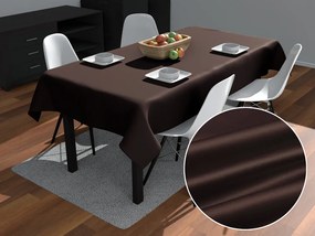 Biante Saténový obdĺžnikový obrus polyesterový Satén LUX-L042 Čokoládovo hnedý 140x220 cm