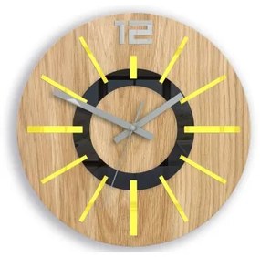 Sammer Drevené hodiny Nordic žlté 33 cm NordicWoodYellow33cm