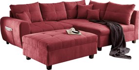 XXXLutz ROHOVÁ SEDAČKA, textil, kompozitné drevo, bobuľová MID.YOU - Sedačky - 002220035703