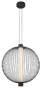 Závesné svietidlo Kyoto, 1x čierne drôtené tienidlo, (fi 54cm), b