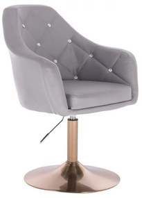 LuxuryForm DESIGN Kreslo ROMA na zlatom tanieri - šedé